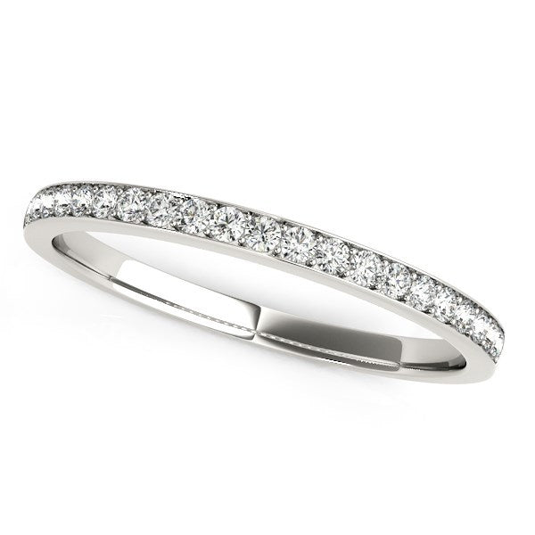 14k White Gold Prong Setting Round Diamond Wedding Band (1/5 cttw) by Bids.com