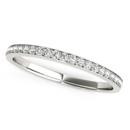 14k White Gold Prong Setting Round Diamond Wedding Band (1/5 cttw) by Bids.com