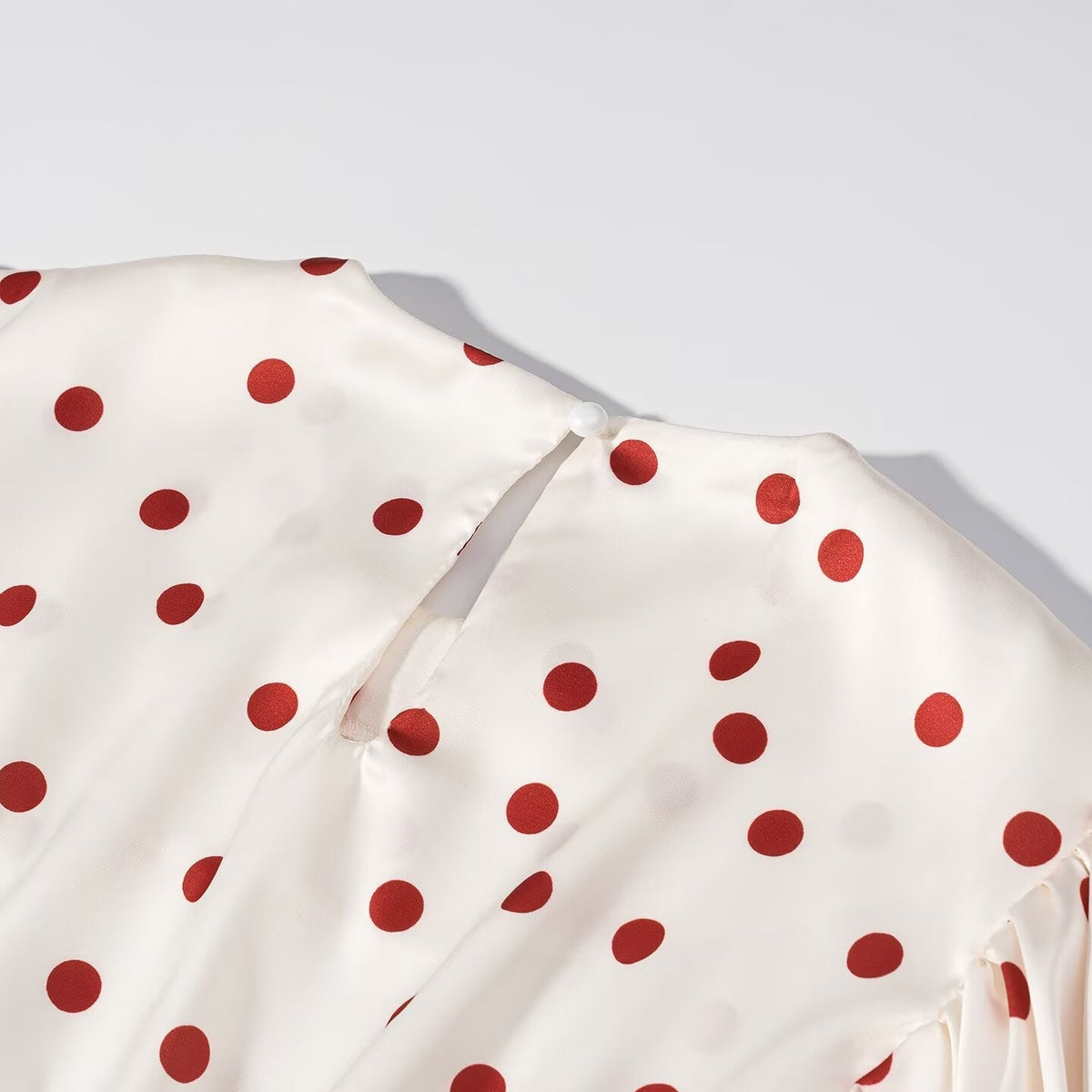 Women Clothing Summer Sweet Niche round Neck Polka Dot Print Stringy Selvedge Dress  DestGlow