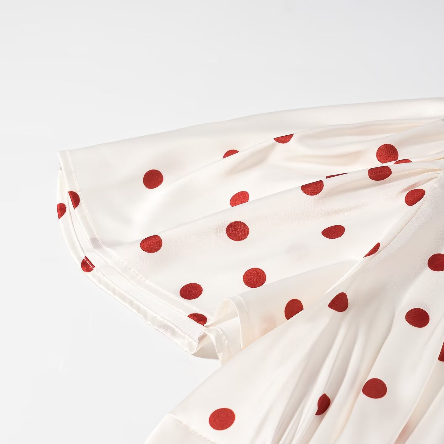 Women Clothing Summer Sweet Niche round Neck Polka Dot Print Stringy Selvedge Dress  DestGlow