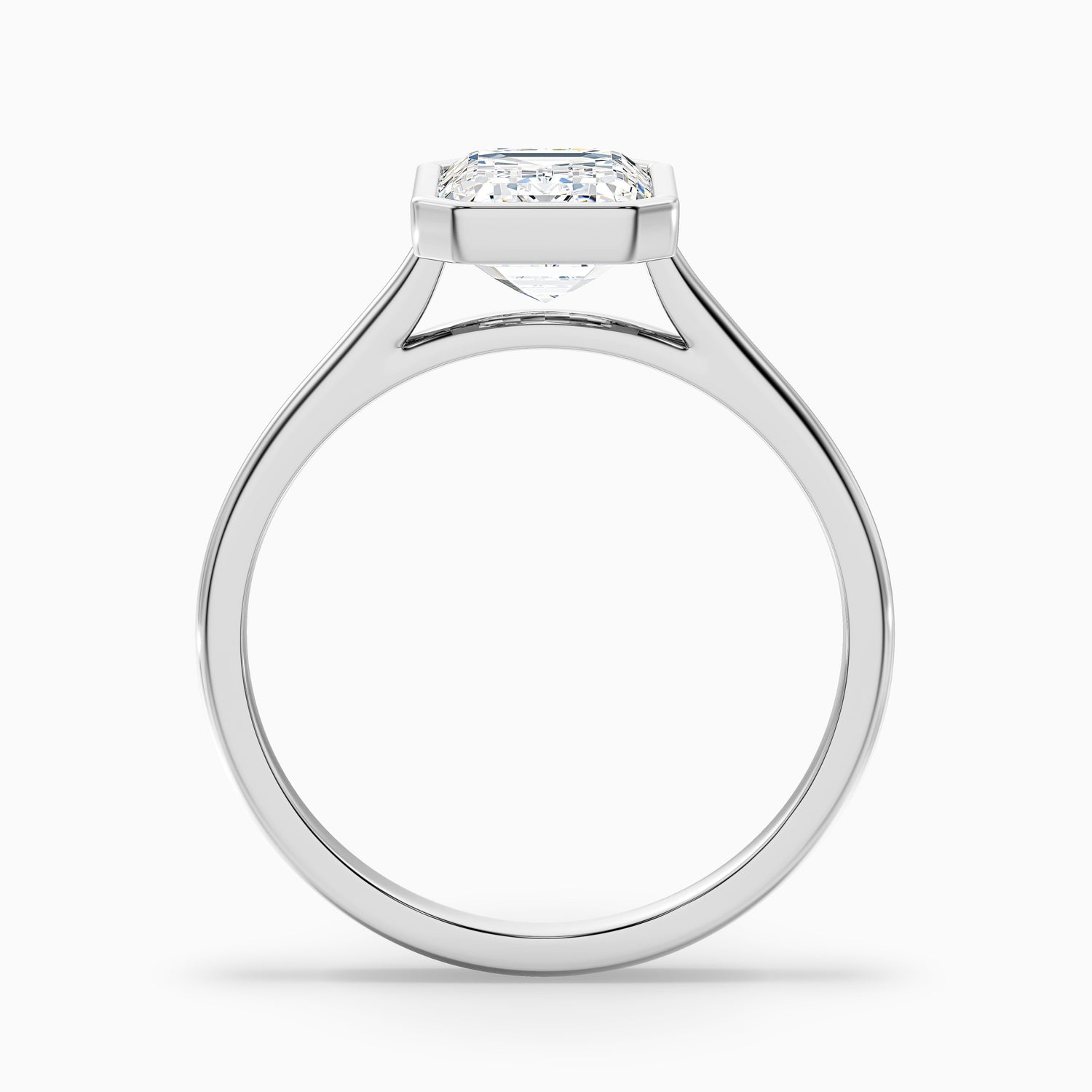 Eryn 1.5 Carat Emerald Cut Bezel Set Lab Grown Diamond Ring in Platinum