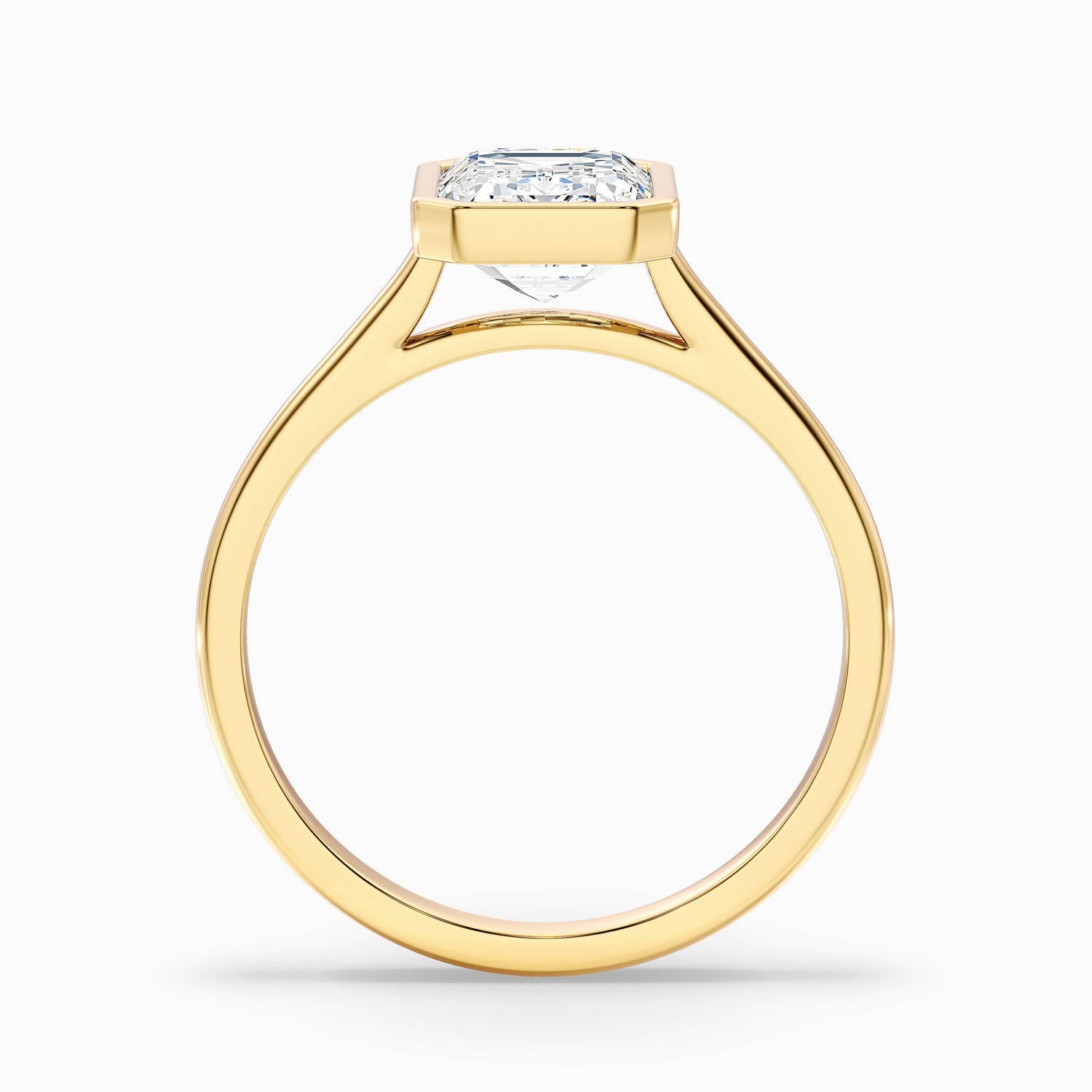 Vera 5.5 Carat Emerald Cut Bezel Set Moissanite Diamond Ring in 925 Sterling Silver