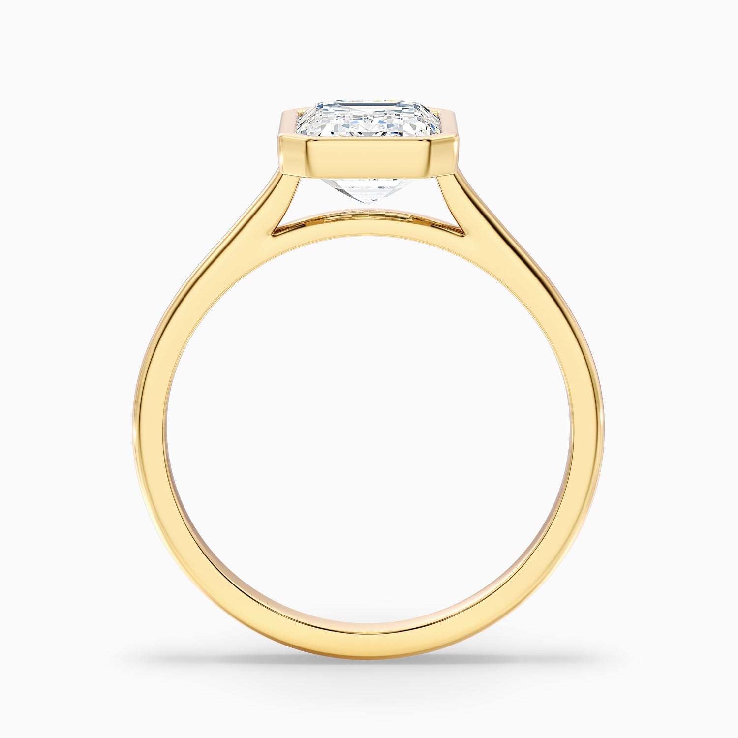 Vera 4.5 Carat Emerald Cut Bezel Set Moissanite Diamond Ring in 10k Rose Gold