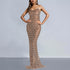 Women Sexy Strap Rhinestone Hip Wrapped Dinner Dress  DestGlow