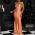 Rhinestone Tube Top Maxi Dress Solid Color off the Shoulder Evening Dress  DestGlow