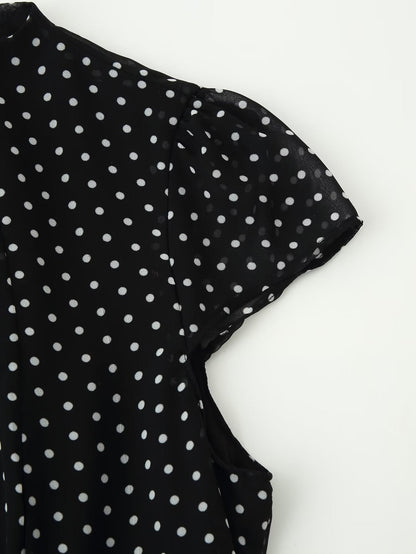 Women Polka Dot Waist Controlled Dress  DestGlow
