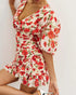 Women Clothing Summer Fashionable Elegant Slim Fit Slimming Deep V Plunge neck Printed Dress  DestGlow