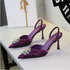 Diamond Snowflake Decorative Stiletto Heel Sandals Women Pointed Toe Shallow Mouth Back Empty Back Strap Women Shoes  DestGlow