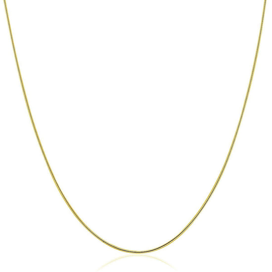 14k Yellow Gold Thin Motif Round Omega Necklace by Bids.com