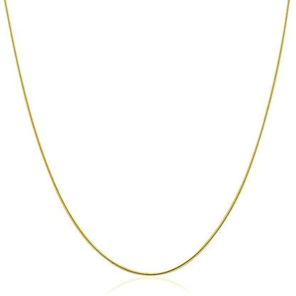 14k Yellow Gold Thin Motif Round Omega Necklace by Bids.com