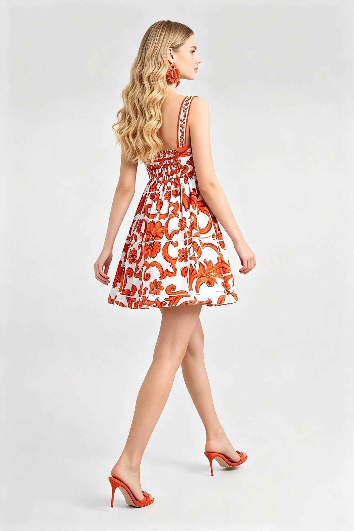 Women Summer Printed Retro Style Floral Dress  DestGlow