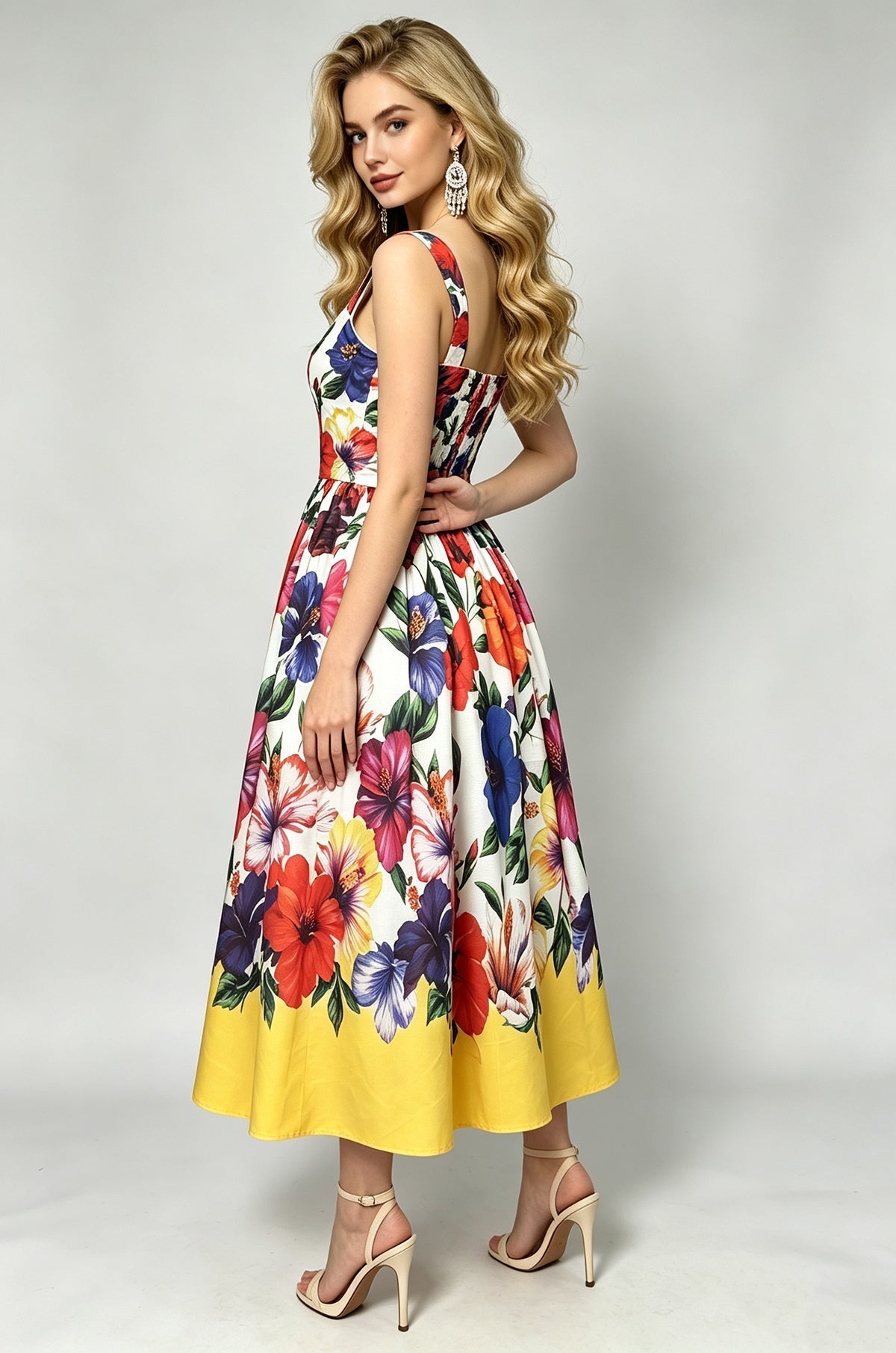 Women Summer Printed A Line Dress  DestGlow