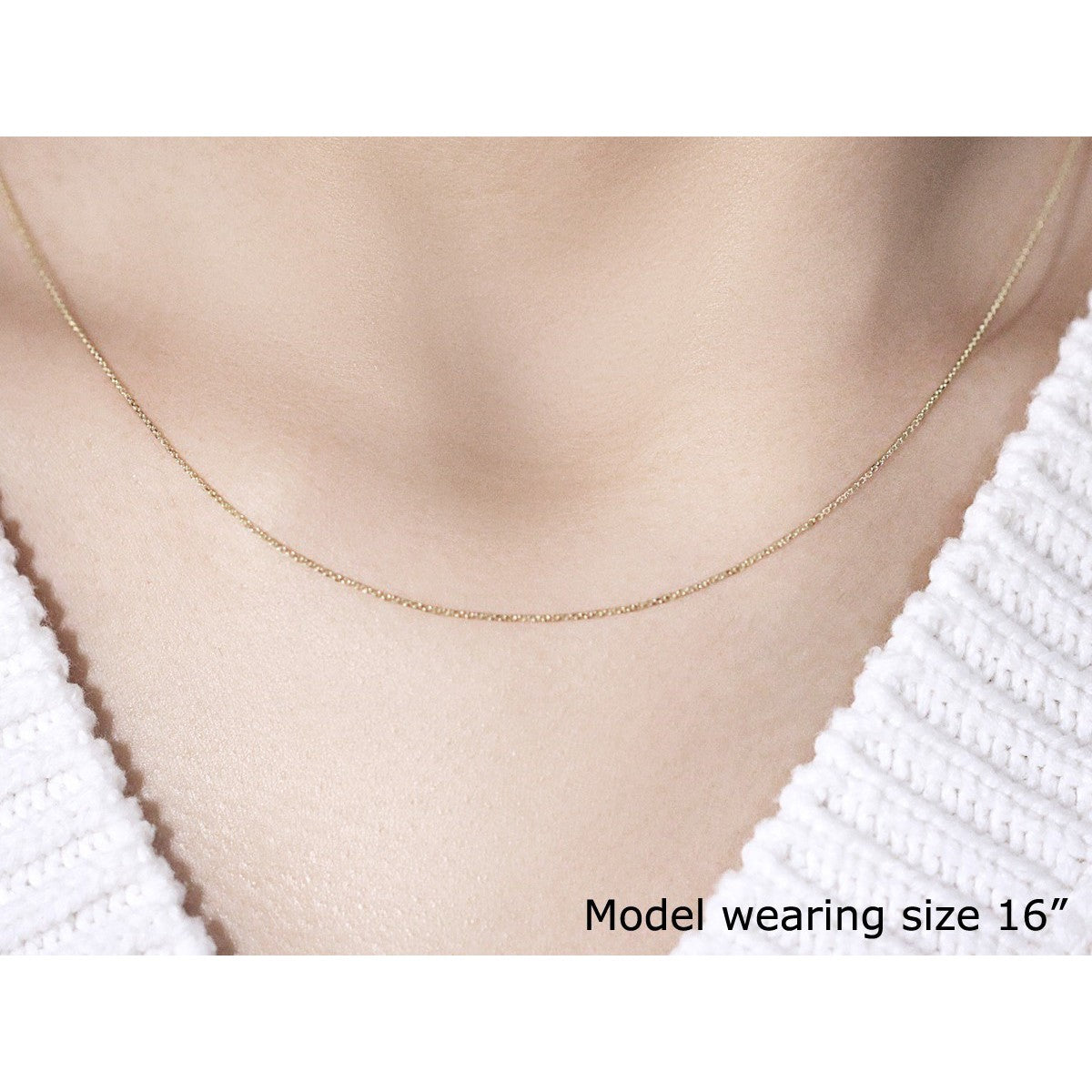 14k Yellow Gold Cable Link Chain 0.5mm  DestGlow
