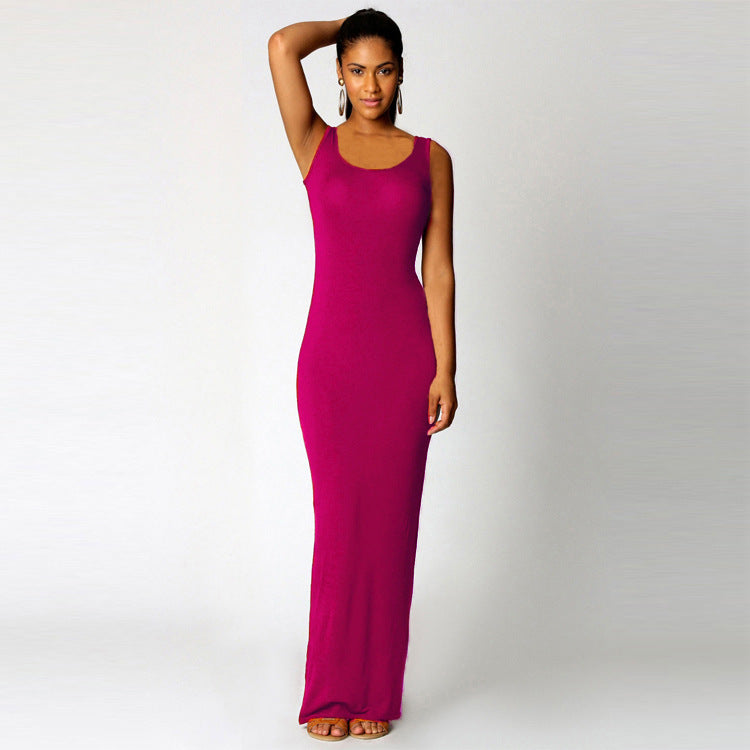 Summer Casual Women Clothing Sexy Vest Maxi Dress Sleeveless Slim Dress by Ragazza