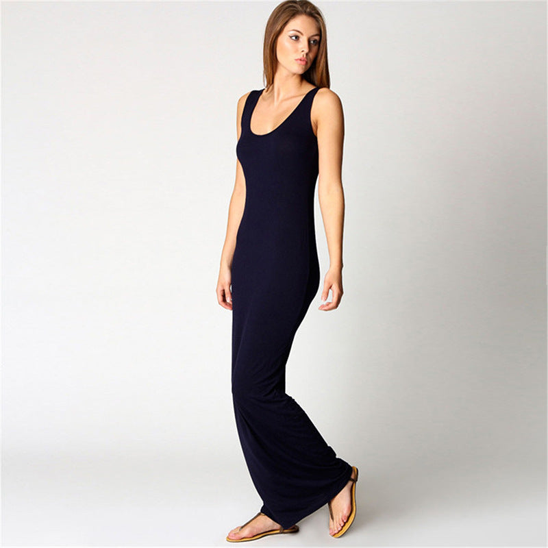 Summer Casual Women Clothing Sexy Vest Maxi Dress Sleeveless Slim Dress by Ragazza