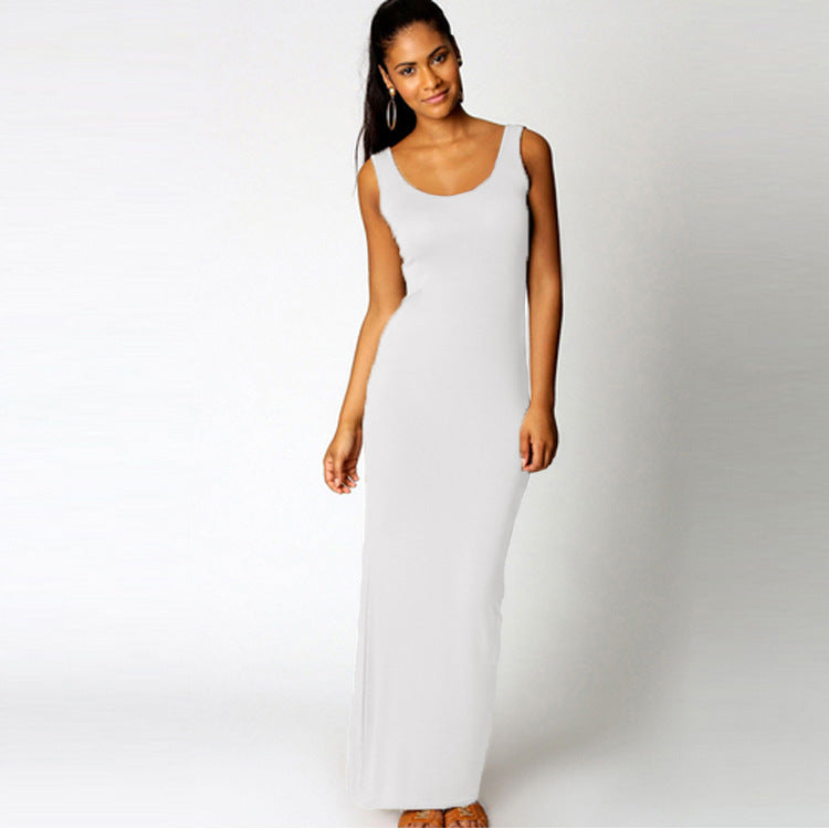 Summer Casual Women Clothing Sexy Vest Maxi Dress Sleeveless Slim Dress by Ragazza