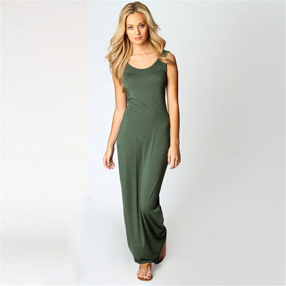 Summer Casual Women Clothing Sexy Vest Maxi Dress Sleeveless Slim Dress by Ragazza