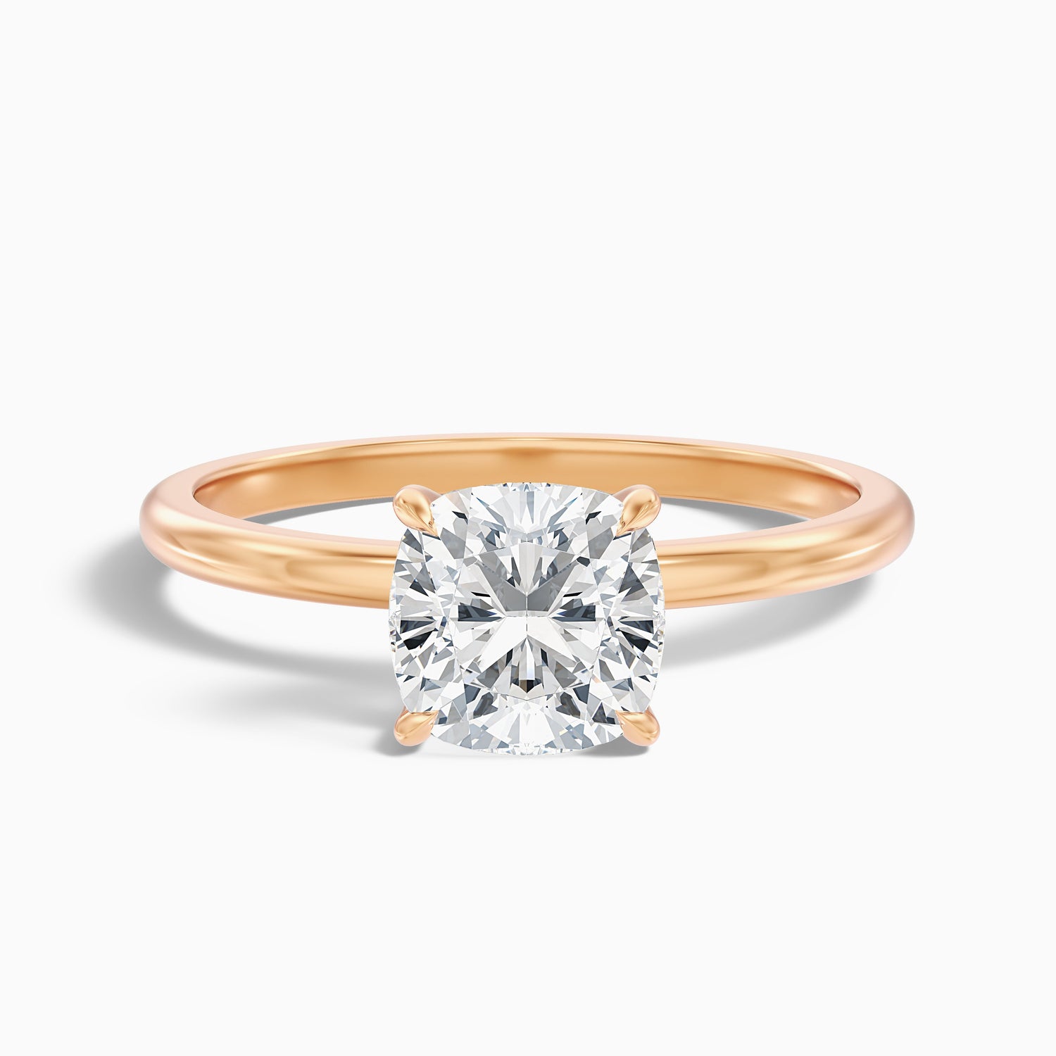 Kyla 5 Carat Cushion Cut Hidden Halo Moissanite Diamond Ring in 10k Yellow Gold