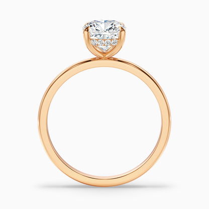 Ozie 4 Carat Cushion Cut Hidden Halo Lab Grown Diamond Ring in 925 Sterling Silver