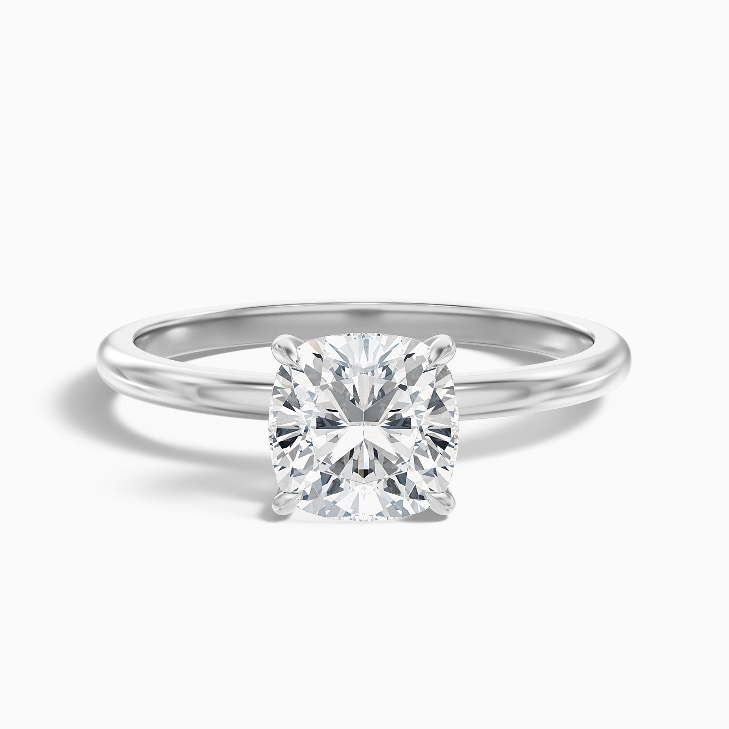 Kyla 1 Carat Cushion Cut Hidden Halo Moissanite Diamond Ring in 18k Rose Gold