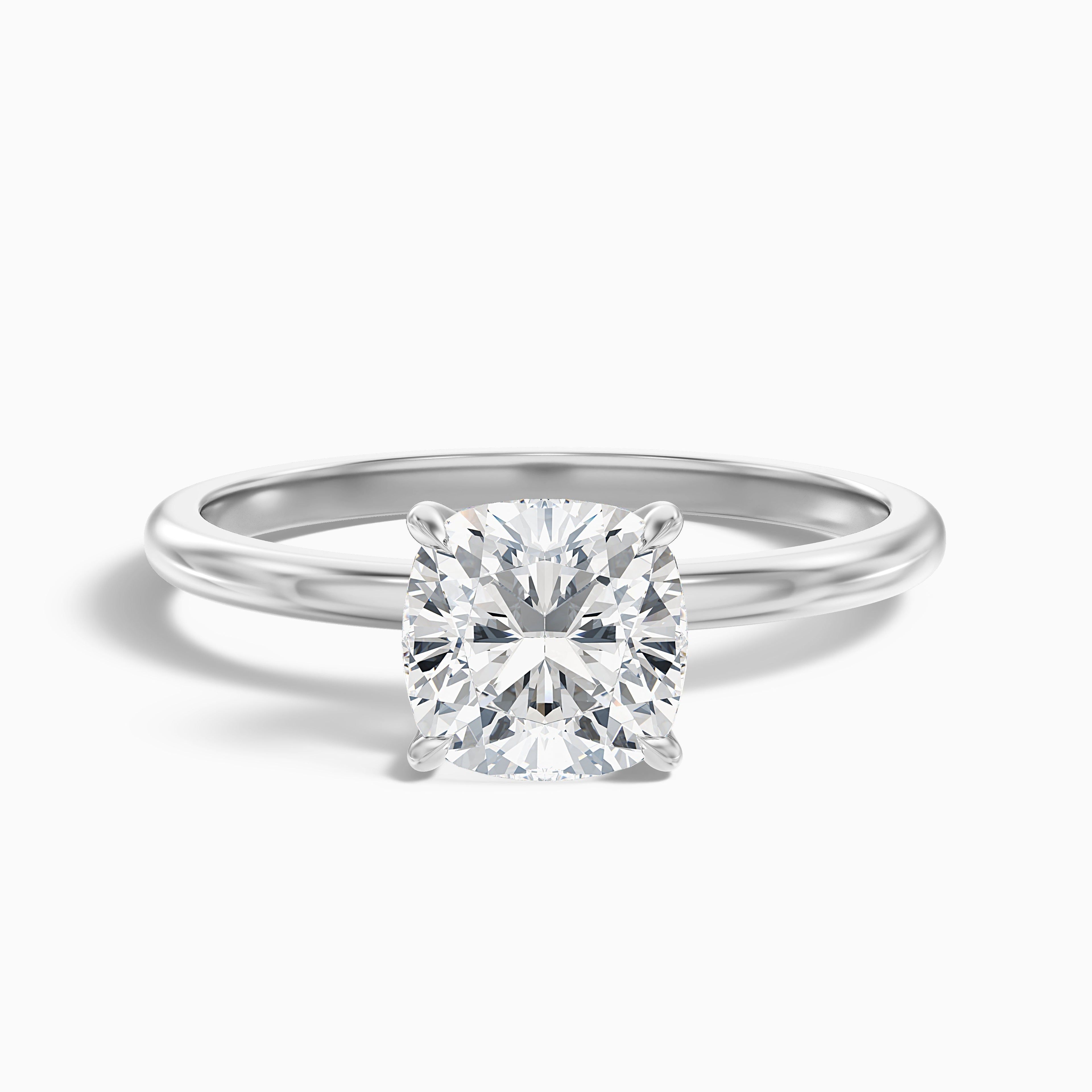 Kyla 4.5 Carat Cushion Cut Hidden Halo Moissanite Diamond Ring in 14k Rose Gold