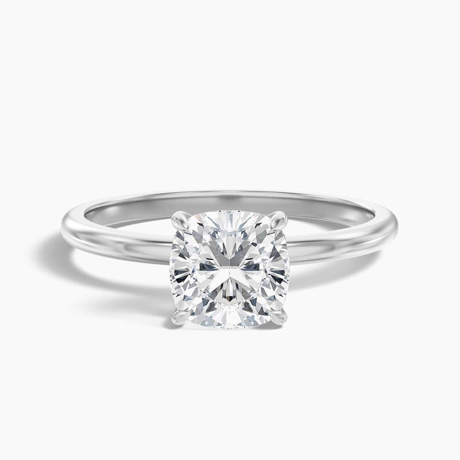 Ozie 2 Carat Cushion Cut Hidden Halo Lab Grown Diamond Ring in 925 Sterling Silver