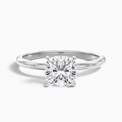 Kyla 3 Carat Cushion Cut Hidden Halo Moissanite Diamond Ring in 925 Sterling Silver