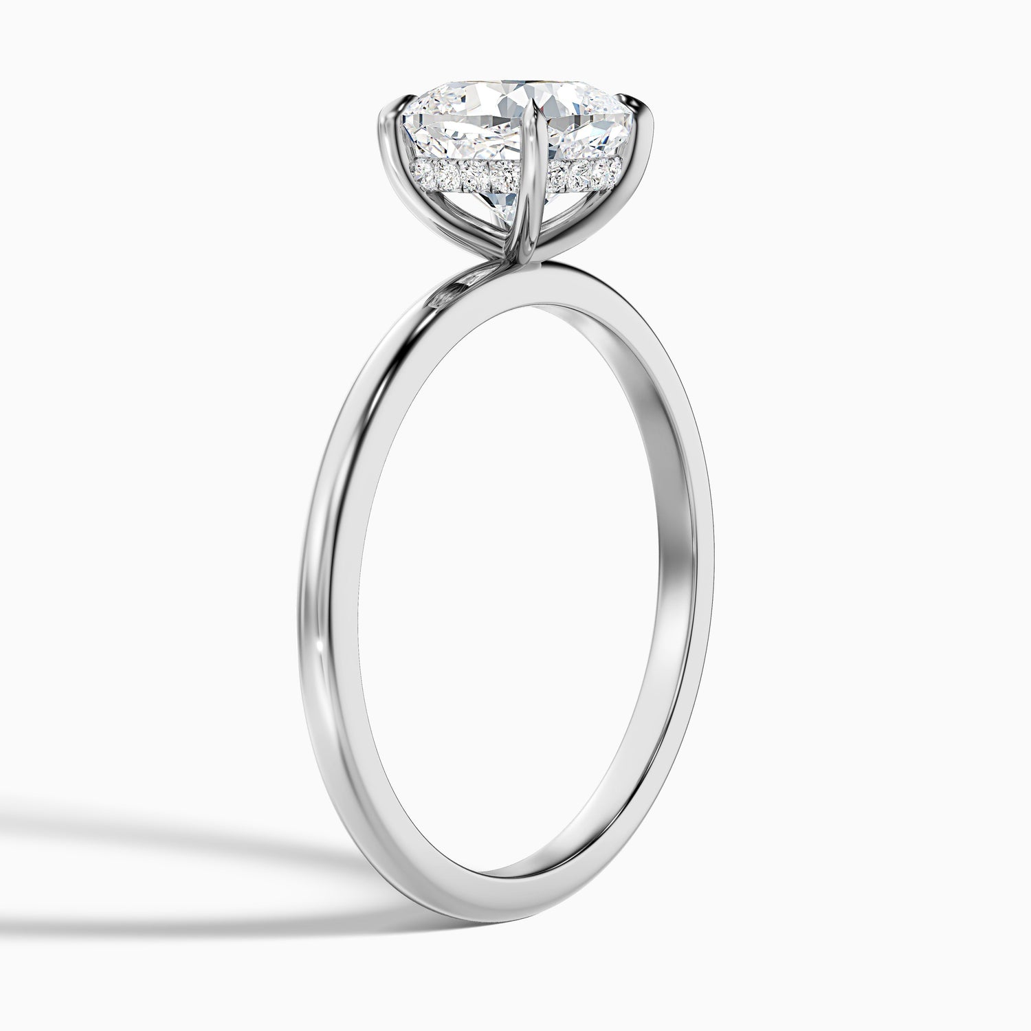 Kyla 3.5 Carat Cushion Cut Hidden Halo Moissanite Diamond Ring in 18k Yellow Gold
