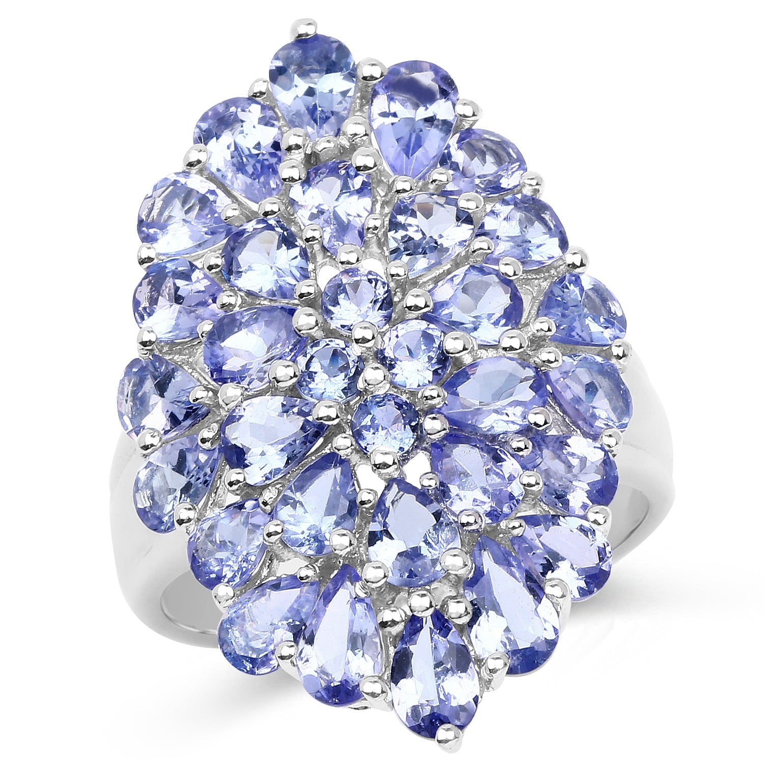 4.62 Carat Genuine Tanzanite .925 Sterling Silver Ring by Bids.com