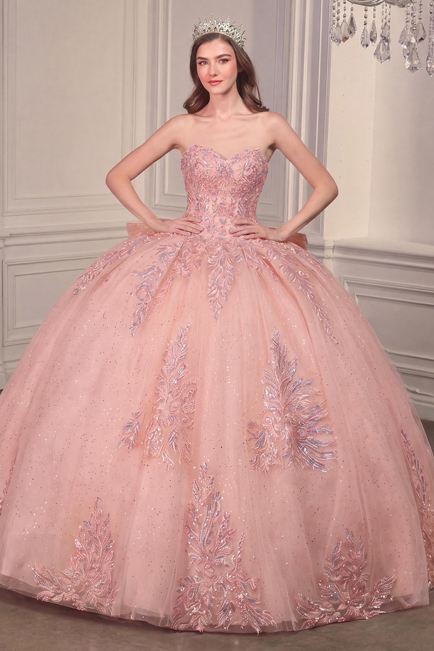 Ladivine 15715 Strapless Quinceanera Poofy A-Line Sweet 16 Gown - DestGlow