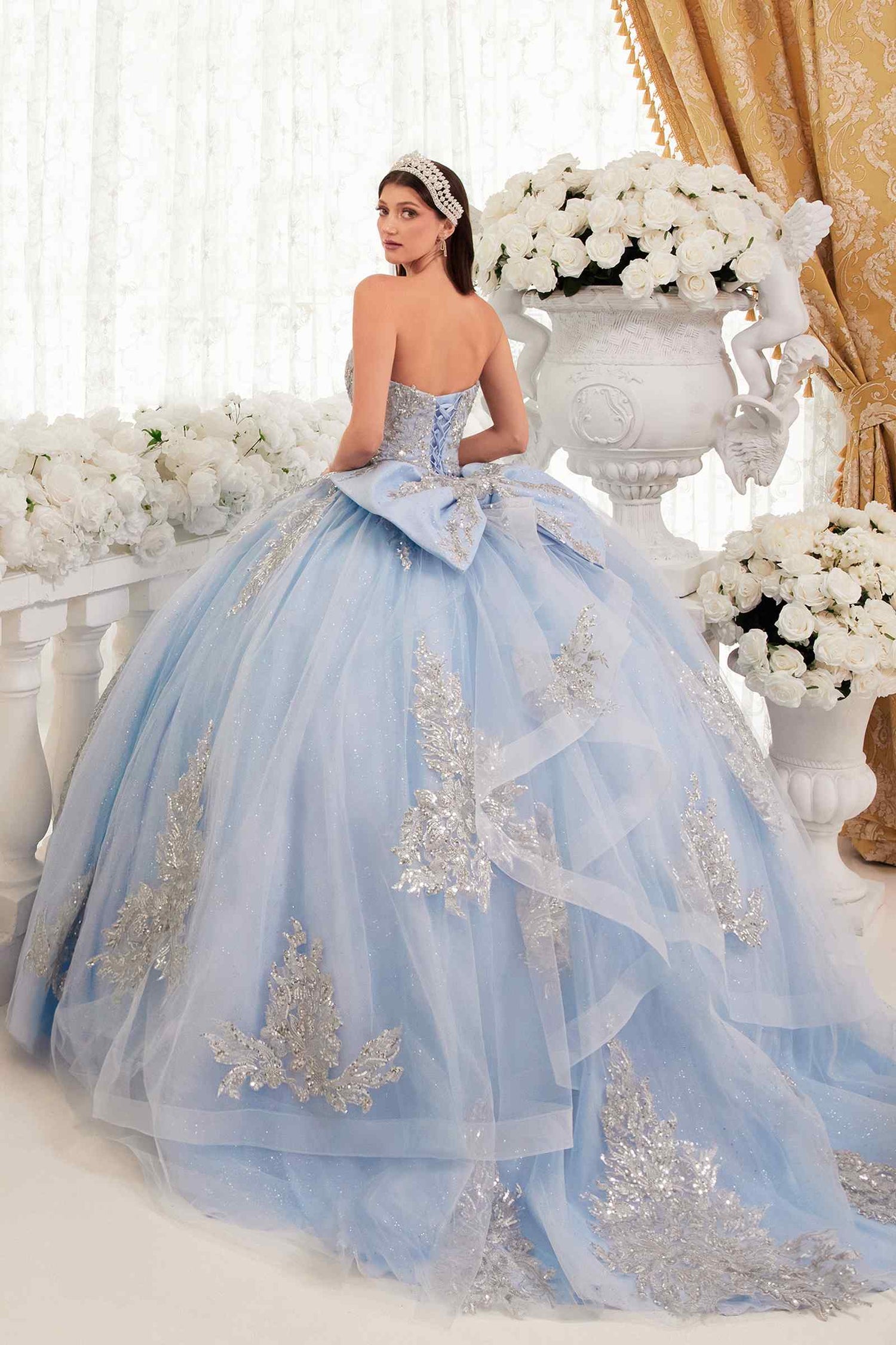 Ladivine 15715 Strapless Quinceanera Poofy A-Line Sweet 16 Gown - DestGlow