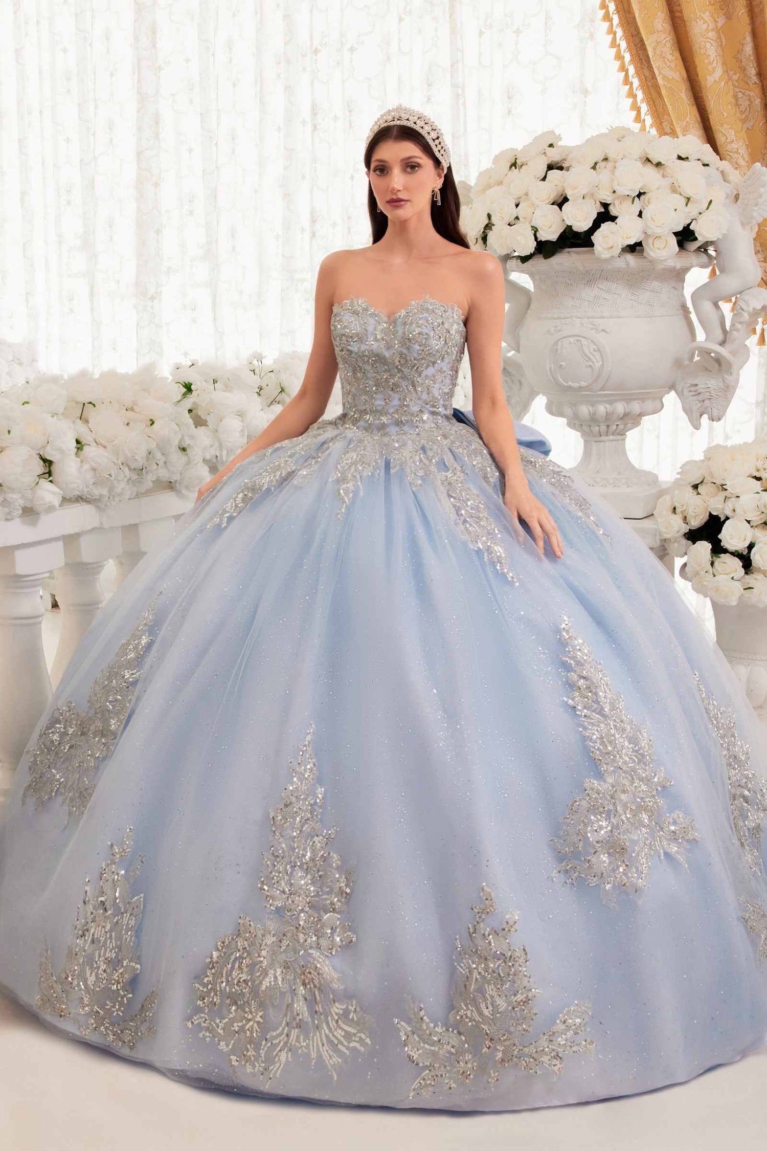 Ladivine 15715 Strapless Quinceanera Poofy A-Line Sweet 16 Gown - DestGlow