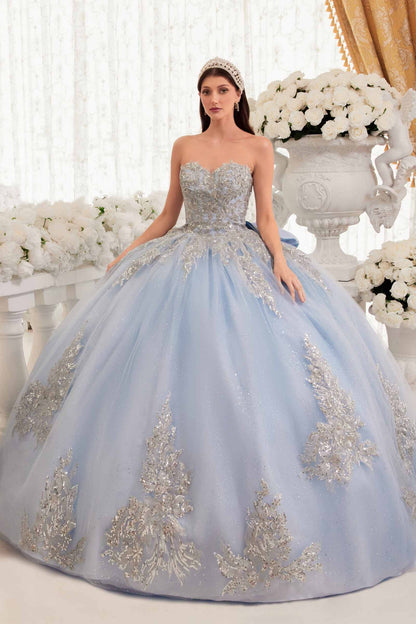 Ladivine 15715 Strapless Quinceanera Poofy A-Line Sweet 16 Gown - DestGlow