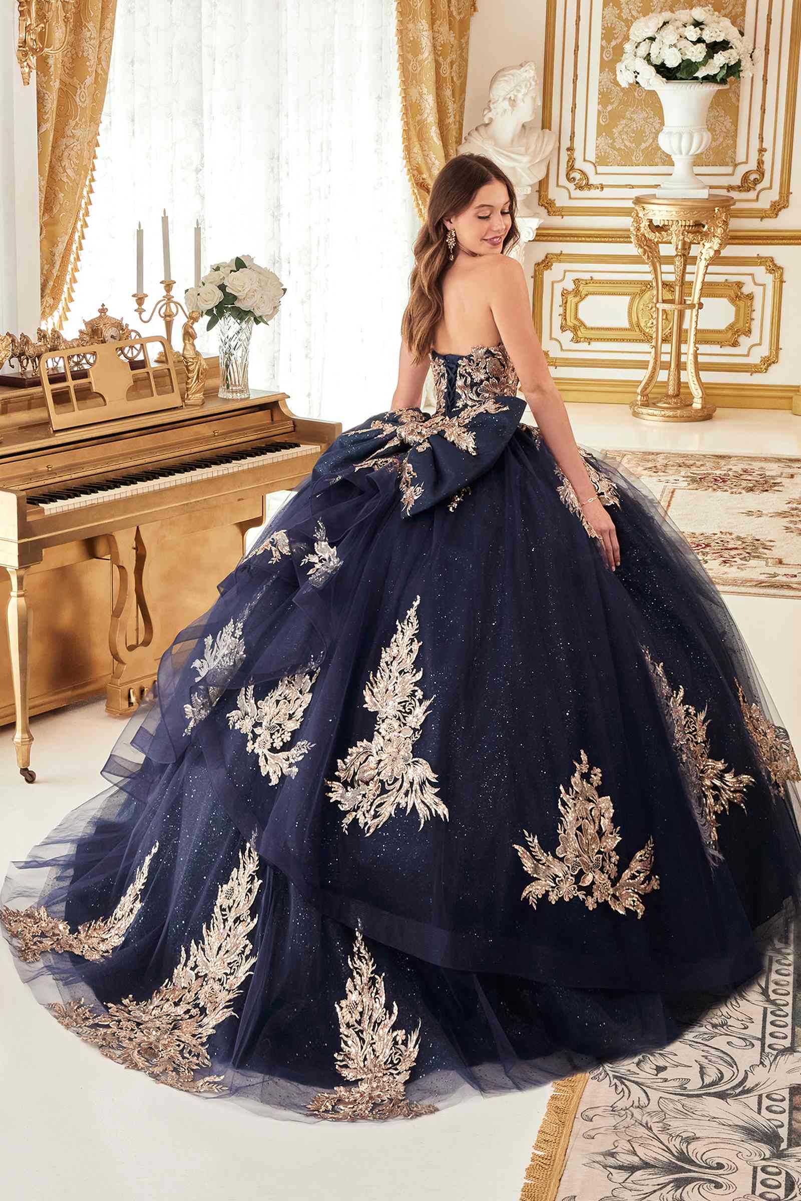 Ladivine 15715 Strapless Quinceanera Poofy A-Line Sweet 16 Gown - DestGlow