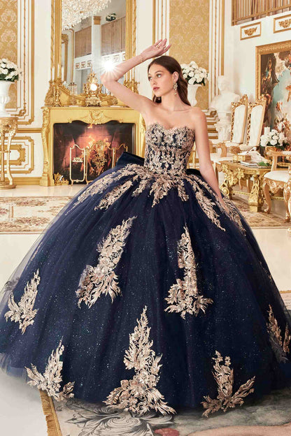 Ladivine 15715 Strapless Quinceanera Poofy A-Line Sweet 16 Gown - DestGlow