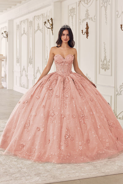Ladivine 15722 Long Poofy A-Line Quinceanera Dress with Puffy Sleeves by DiscountDressShop