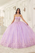 Ladivine 15723 Long Poofy A-Line Quinceanera Gown with Tulle Cape by DiscountDressShop