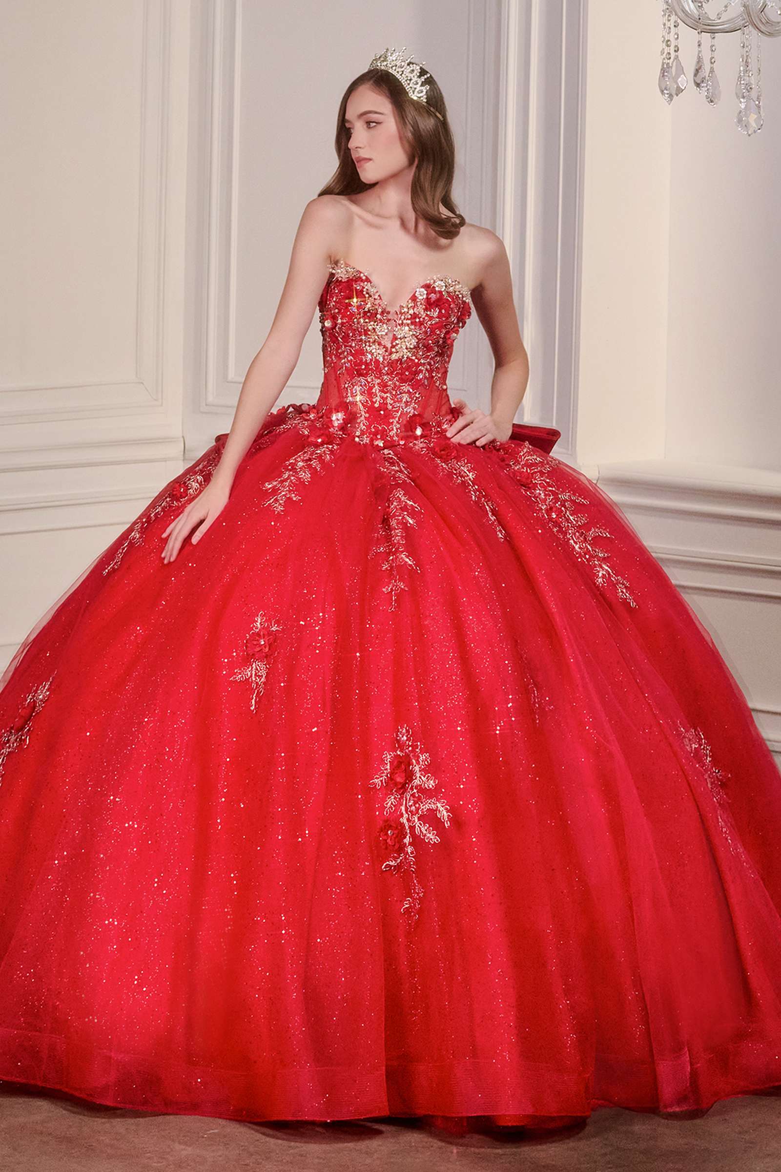 Ladivine 15726 Strapless Sweetheart Quinceanera Ball Gown by DiscountDressShop