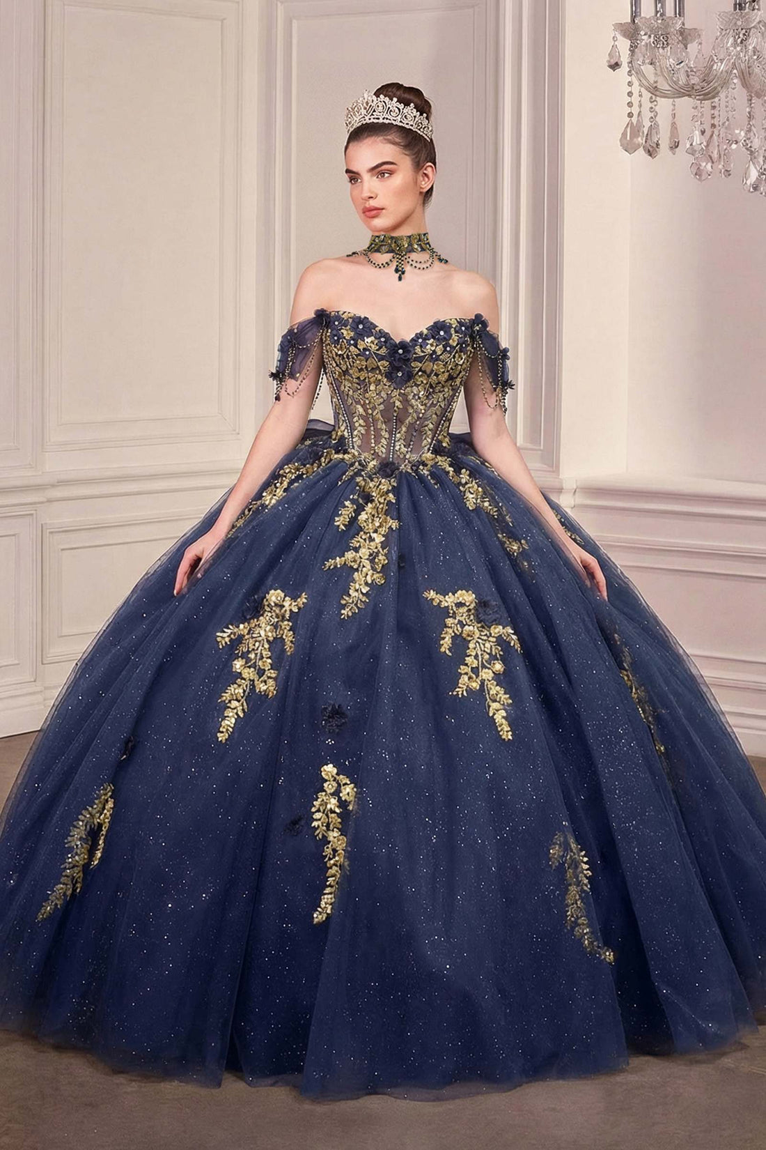 Ladivine 15728 Off Shoulder Quinceanera Ball Gown - DestGlow