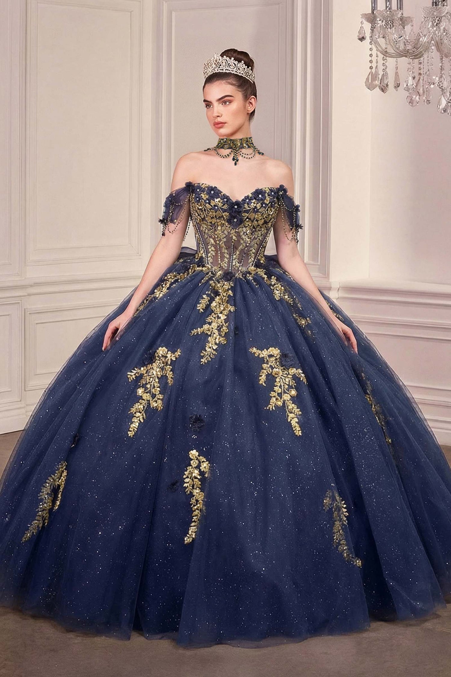 Ladivine 15728 Off Shoulder Quinceanera Ball Gown - DestGlow