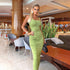 Summer Sexy Women Wear Solid Color Tight Backless Sleeveless Pleated Dress by Ragazza