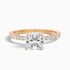 Gigi 3 Carat Cushion Cut Hidden Halo Pave Moissanite Diamond Ring in 14k Rose Gold  DestGlow