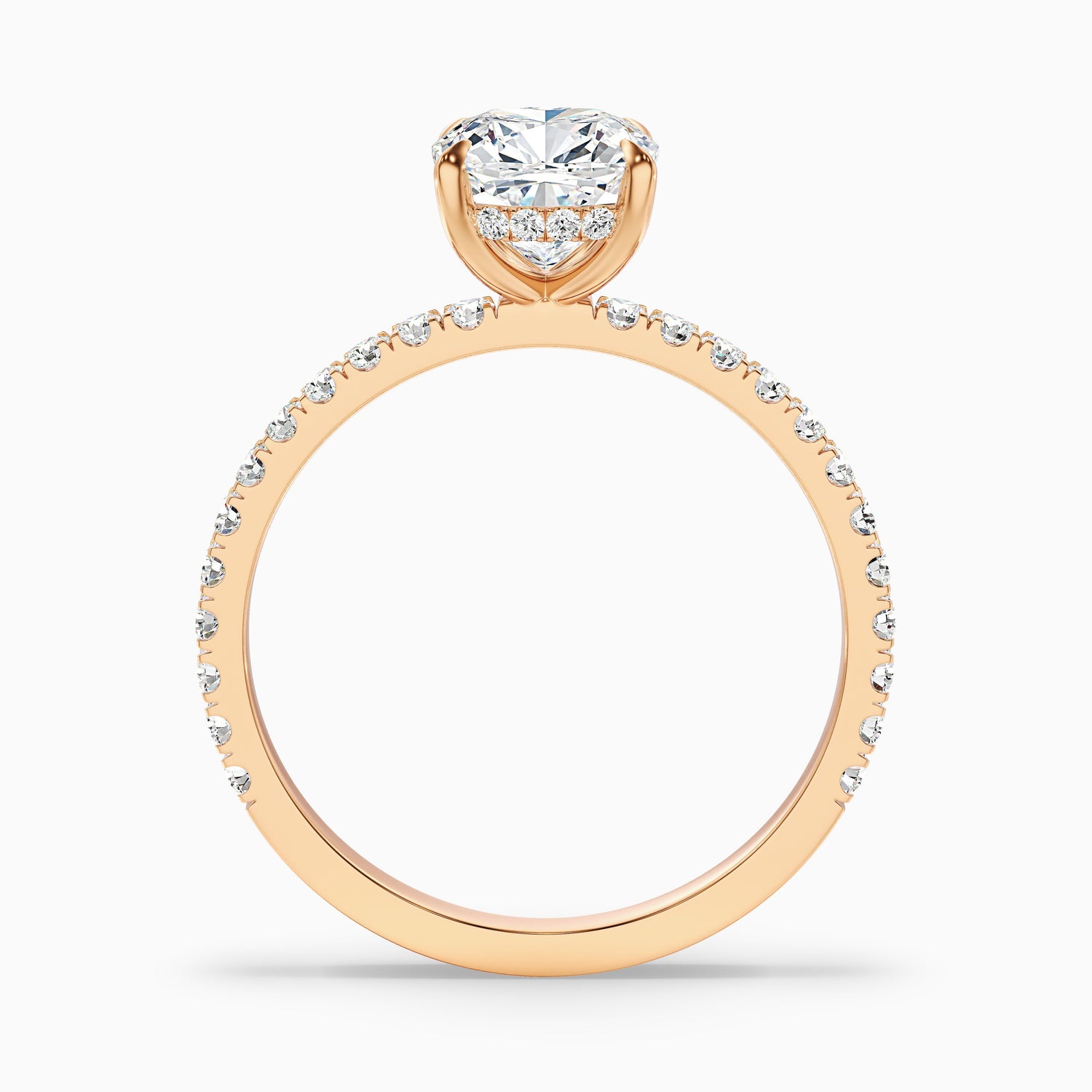 Gigi 3.5 Carat Cushion Cut Hidden Halo Pave Moissanite Diamond Ring in 925 Sterling Silver