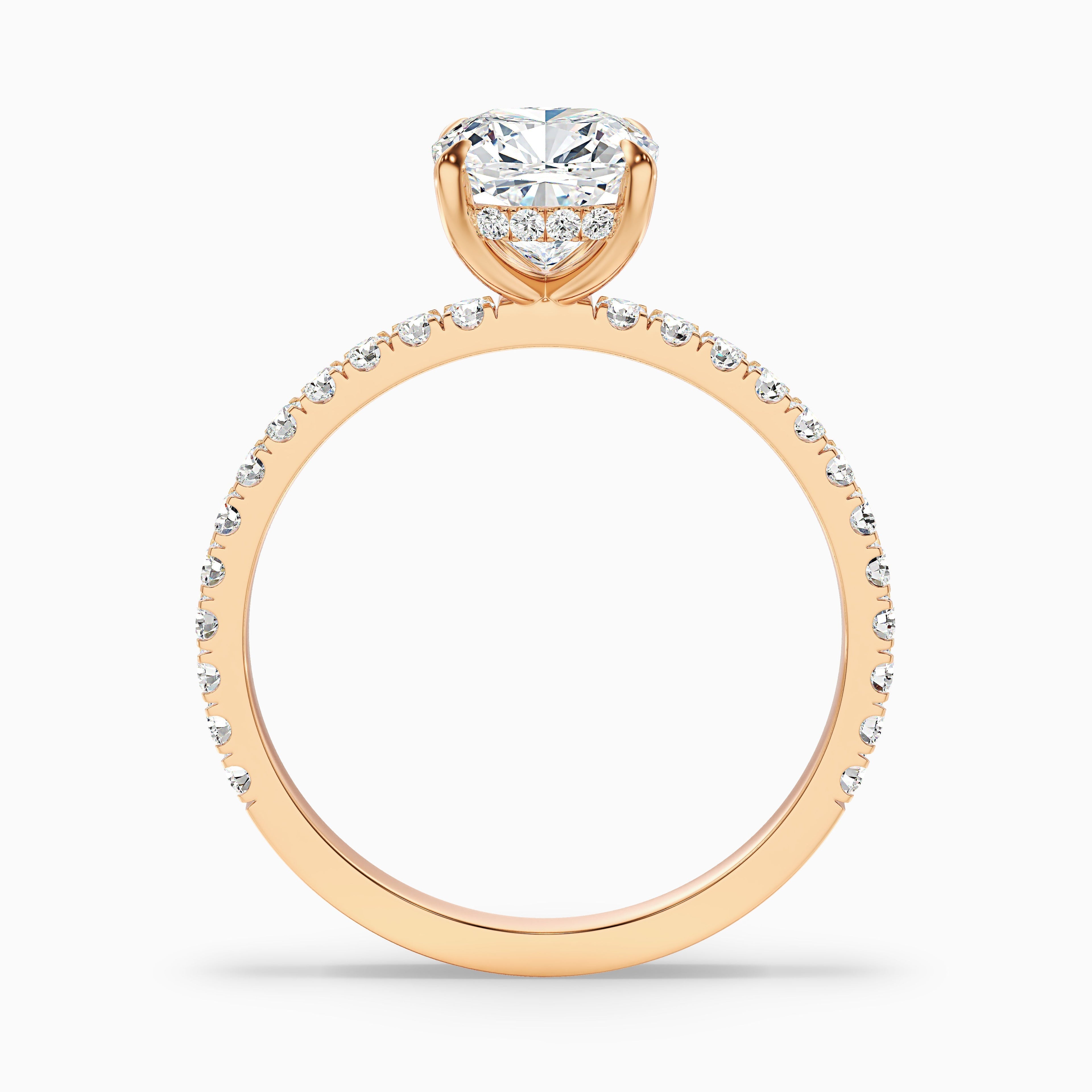 Gigi 4.5 Carat Cushion Cut Hidden Halo Pave Moissanite Diamond Ring in 925 Sterling Silver