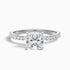 Gigi 4.5 Carat Cushion Cut Hidden Halo Pave Moissanite Diamond Ring in 14k White Gold  DestGlow