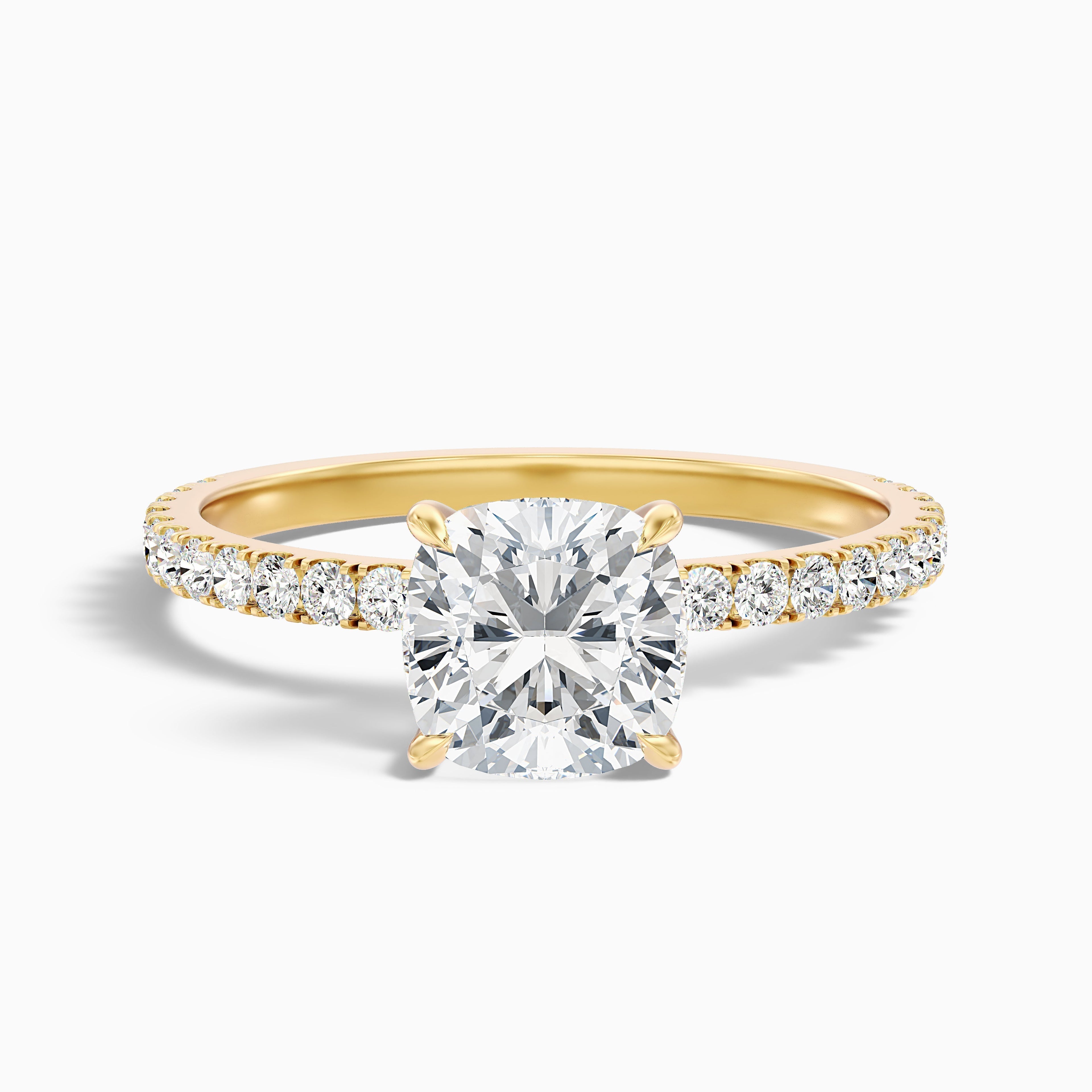 Gigi 5.5 Carat Cushion Cut Hidden Halo Pave Moissanite Diamond Ring in 925 Sterling Silver
