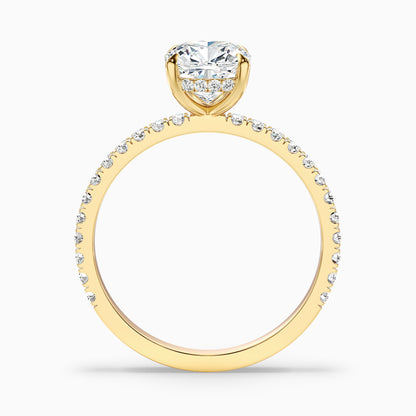 Gigi 3.5 Carat Cushion Cut Hidden Halo Pave Moissanite Diamond Ring in 925 Sterling Silver