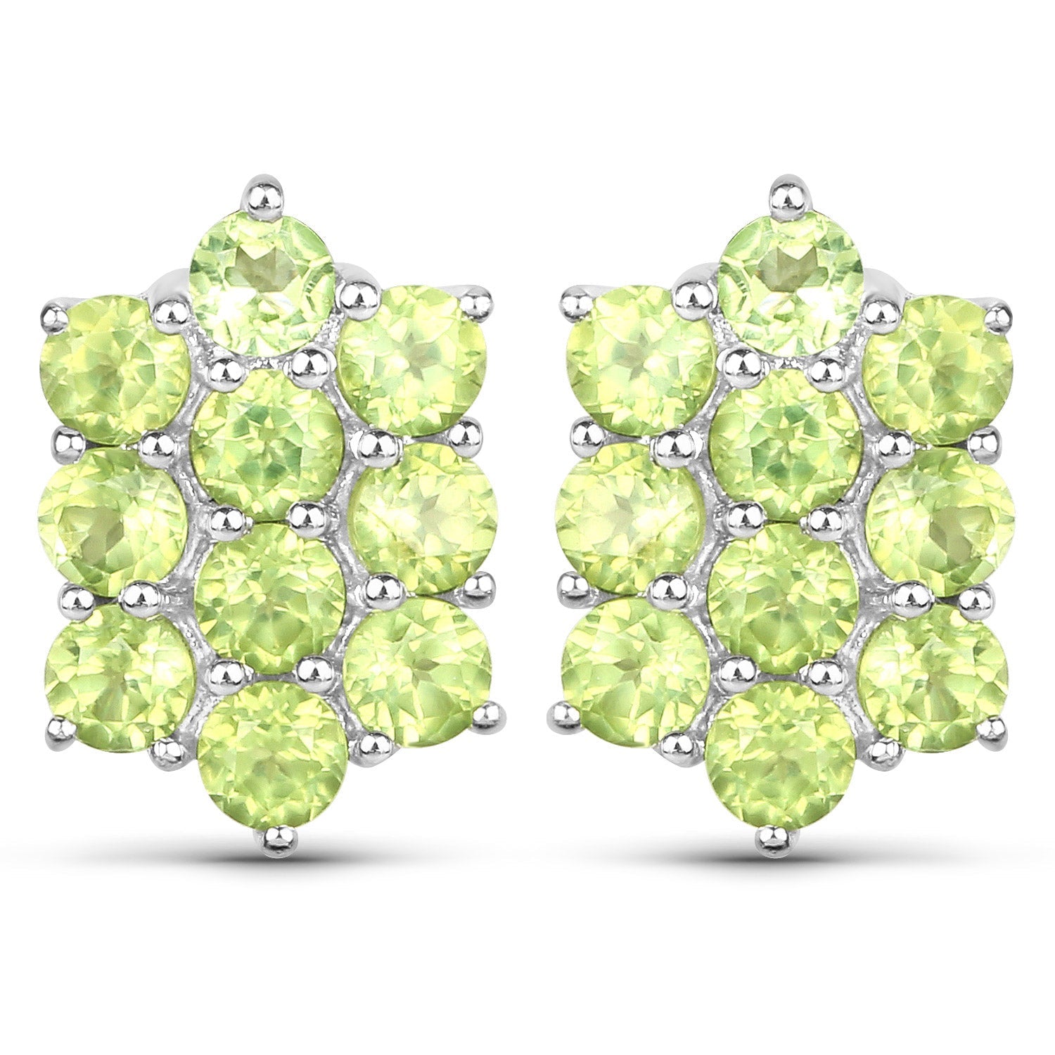 6.80 Carat Genuine Peridot .925 Sterling Silver 3 Piece Jewelry Set (Ring, Earrings, and Pendant w/ Chain) by Bids.com