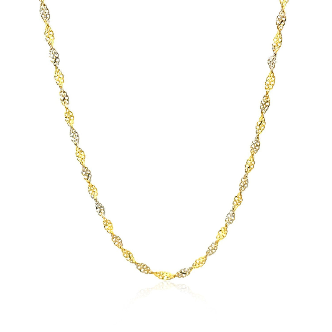 2.0mm 14k Two-Tone Gold Singapore Chain by Bids.com
