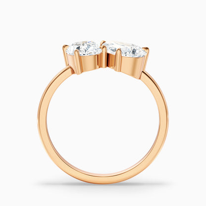 Heidi Toi Et Moi Ring in 14k Yellow Gold With Oval and Pear Two Stone Moissanite Diamond (1.5 Ct. Tw.)